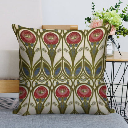 Charles Rennie Mackintosh Design Linen Throw Pillow Cover