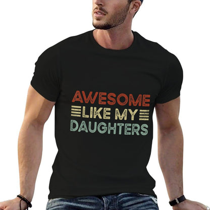 Funny Parents Day Quote Awesome Like My Daughter Cool Dad  Heathered Texture T-Shirt