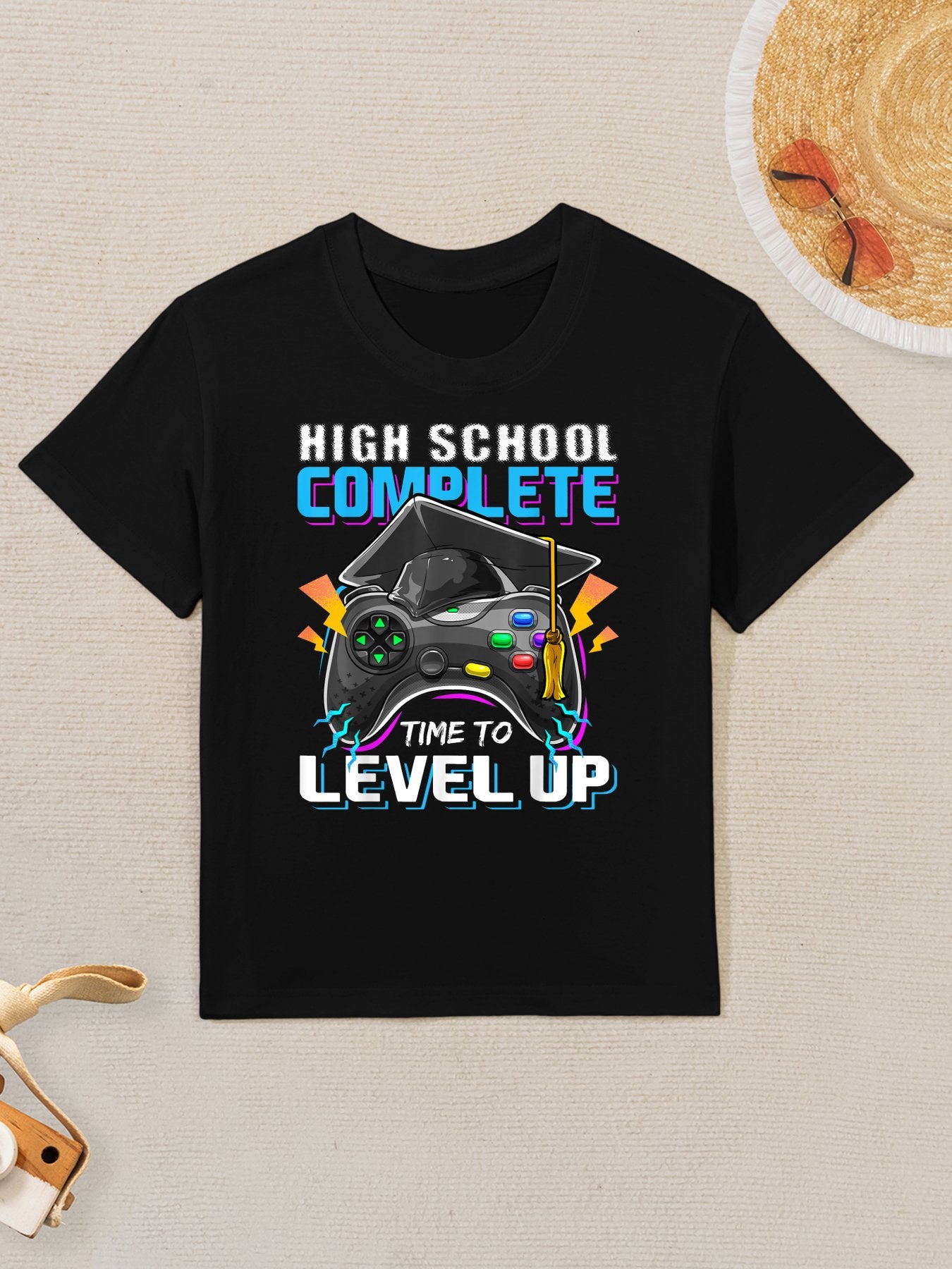 High School Complete Video Game Senior Graduation Gift Boys Kids T-Shirt
