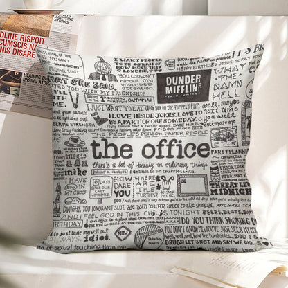 A Visual Representation of The Office Linen Throw Pillow Cover