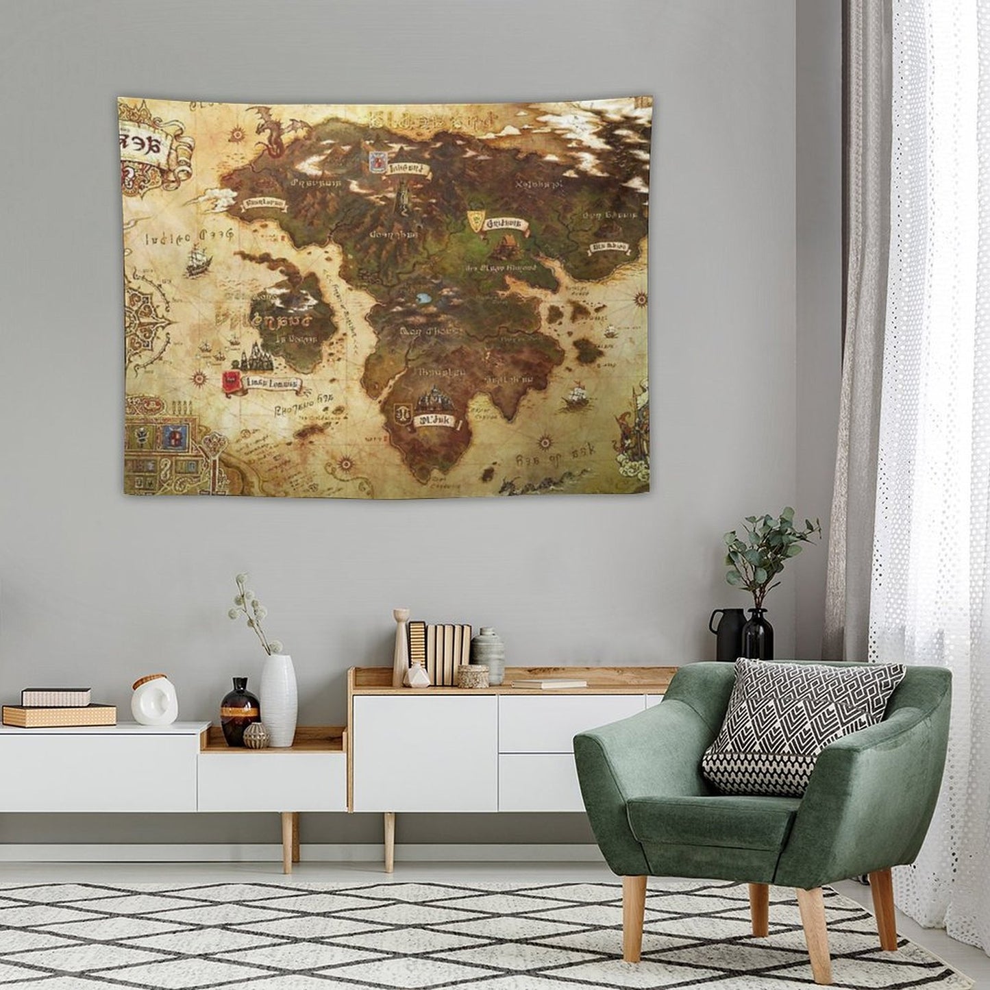 Eorzea FFXIV Map Tapestry