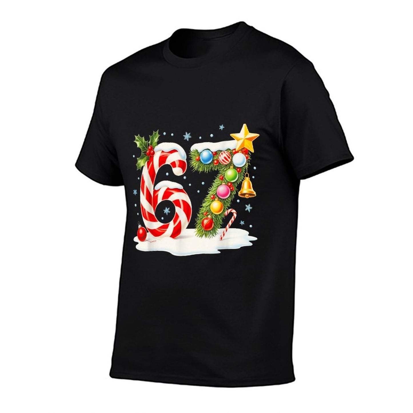 Funny Nice Naughty 6 7 Christmas 67 Meme Xmas Boys Girls  Durable T-Shirt