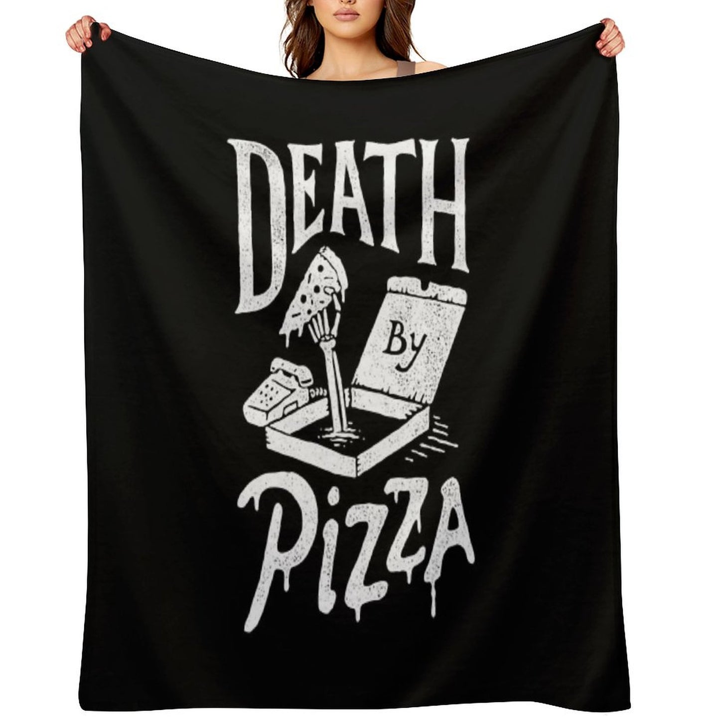 Death By Pizza Throw Blanket