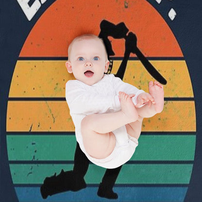 Eat Sleep Cricket Repeat Sunset White Text Throw Blanket