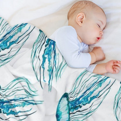 Watercolor Jellyfish Throw Blanket
