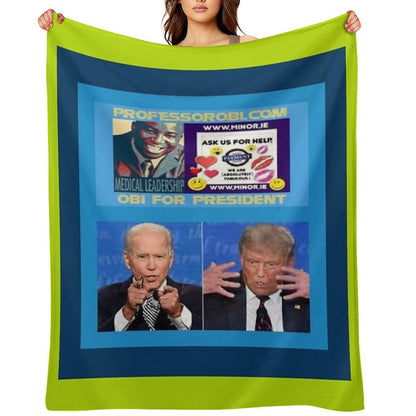 Professor Doctor Joseph Chikelue Obi  Independent  Design J  Obi For President  Ireland  Irish Presidential Election News. Throw Blanket