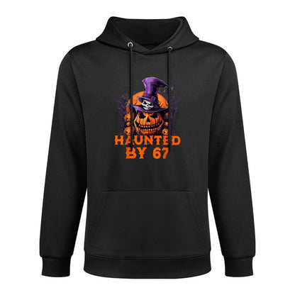 Haunted by 67 Six Seven 6 7 Funny Halloween Costume Machine Washable Hoodie
