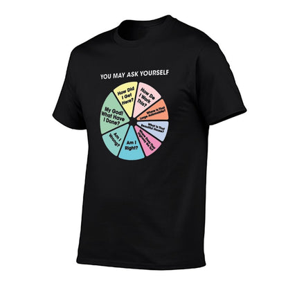 80's Music Retro Lyrics - You May Ask Yourself Pie Chart  Wrinkle-resistant T-Shirt