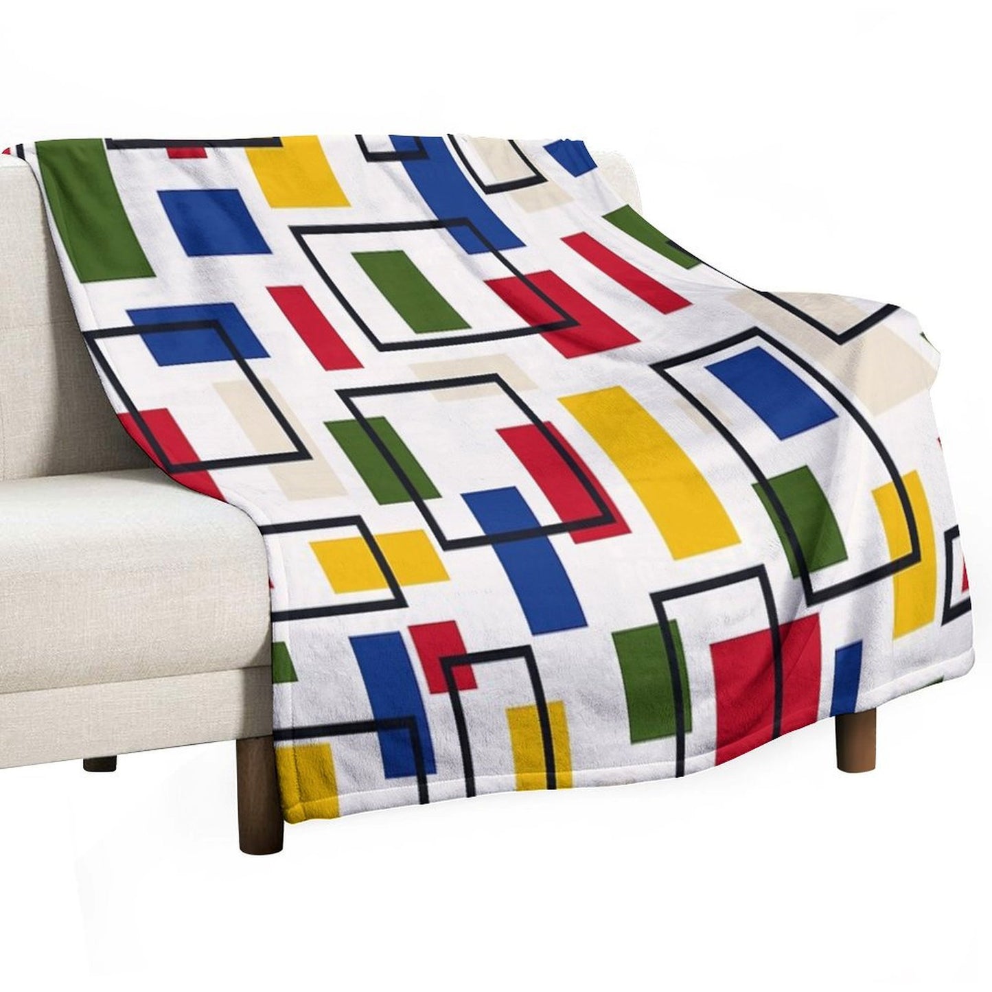 Mondrian Style Throw Blanket