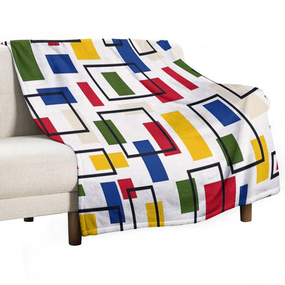 Mondrian Style Throw Blanket
