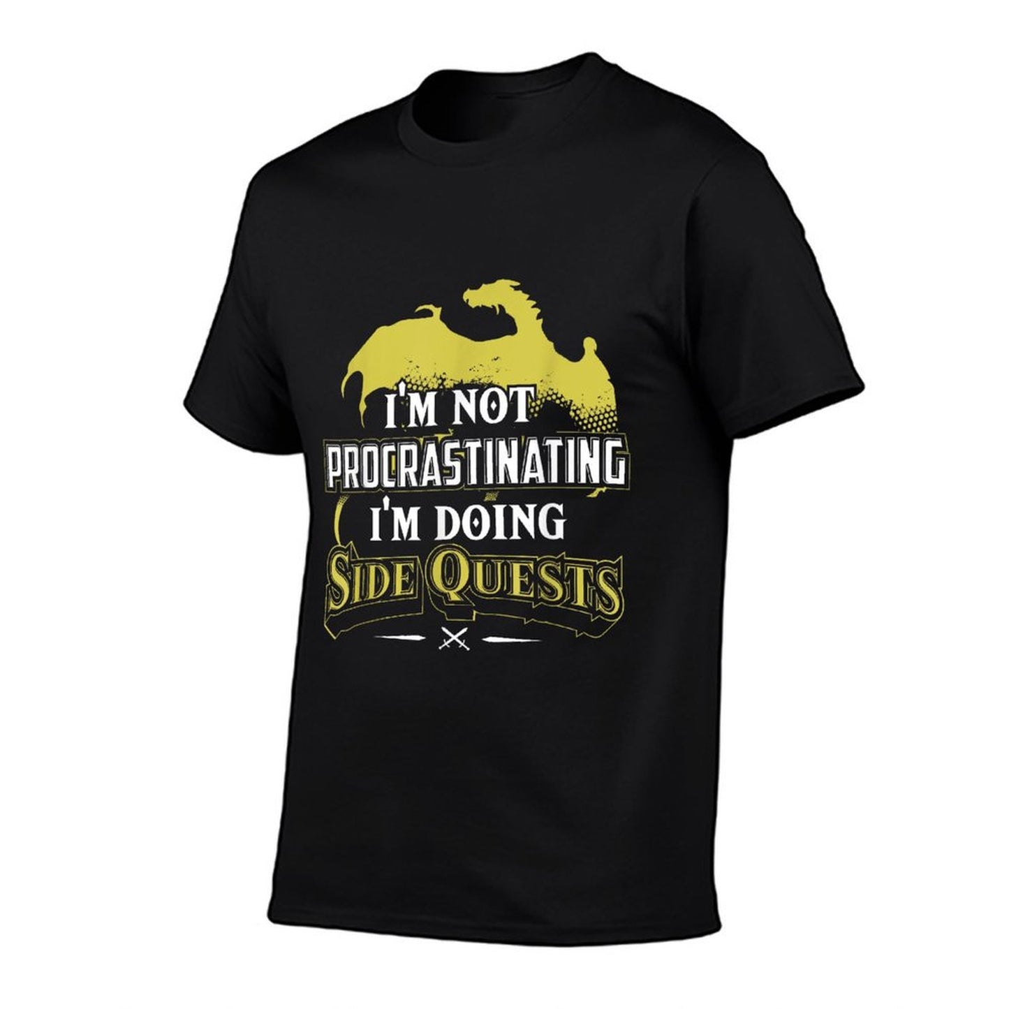 RPG Gamer I&#39;m Doing Side Quests - Casual Crew Neck,, Adult Polyester (Black) T-Shirt