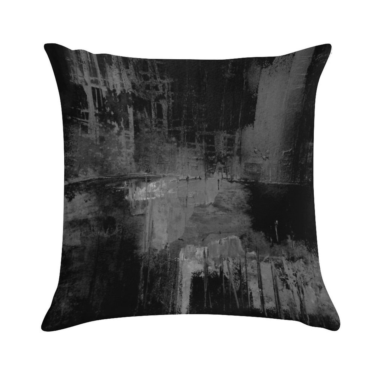 Black Gray Abstract Soft Luxury Feel Throw Pillow