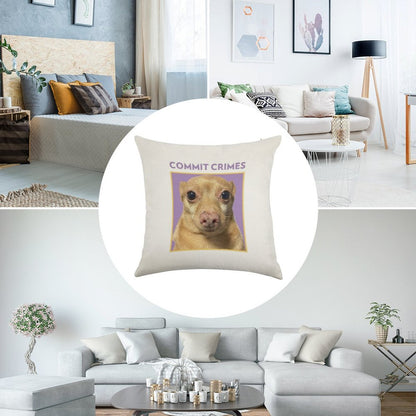 Crime Mouse Linen Throw Pillow Cover