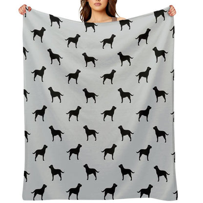Black Labrador Retriever Silhouette(s) Throw Blanket