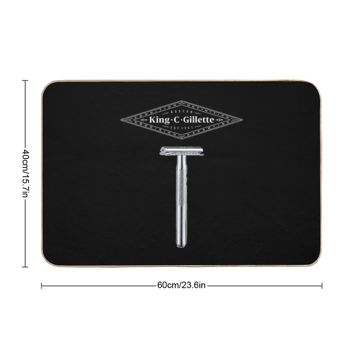 King C Gillette Safety Razor (Dark Colored Items) Bath Mat