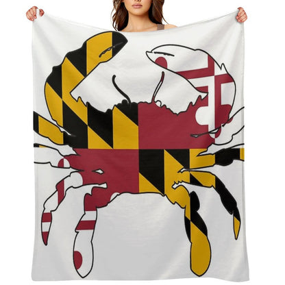 Maryland Flag Crab Throw Blanket