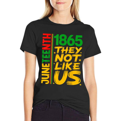 They Dont Like Us Juneteenth 1865 Pride Black History Tee  Ribbed Collar T-Shirt