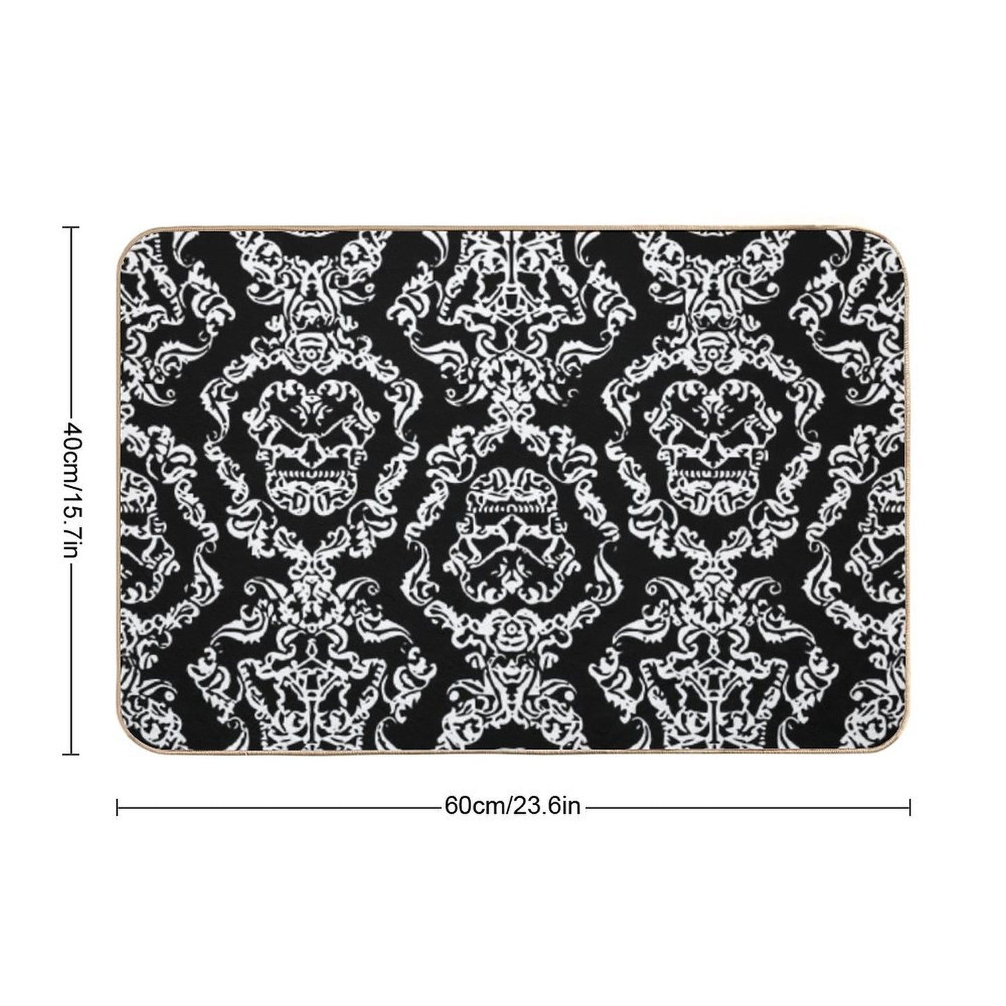 Imperial Mural Black Bath Mat