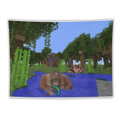 Minecraft Monkey Tapestry