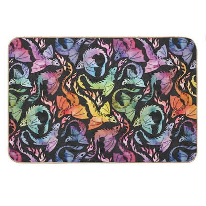 Dragon Fire Dark Rainbow Bath Mat