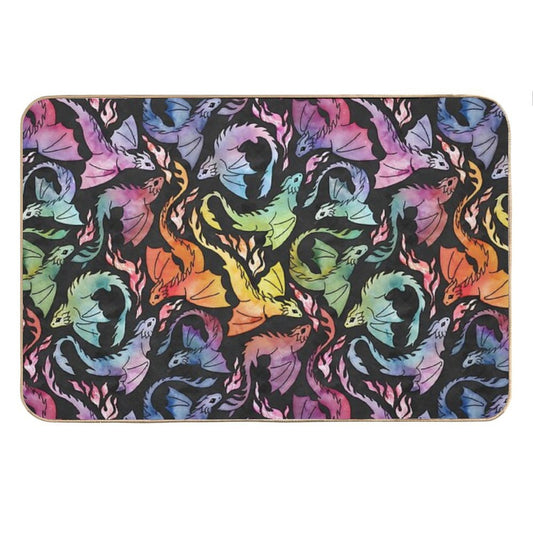 Dragon Fire Dark Rainbow Bath Mat