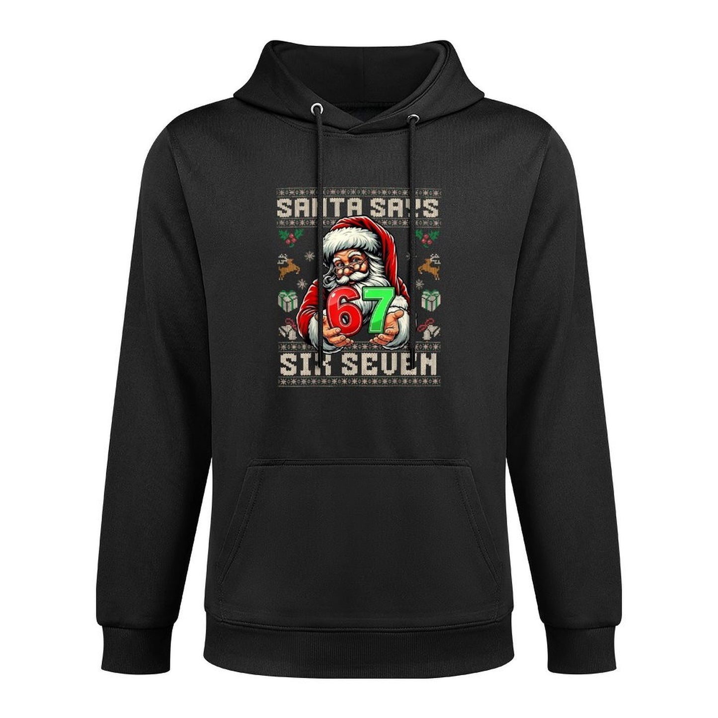 Funny Santa Says Six Seven Christmas 67 Meme Xmas Boys Girls Unisex Design Hoodie