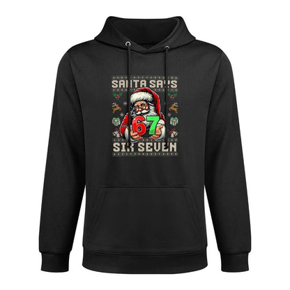 Funny Santa Says Six Seven Christmas 67 Meme Xmas Boys Girls Unisex Design Hoodie
