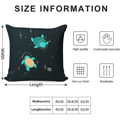 Space Turtles Soft Gift Ready Throw Pillow