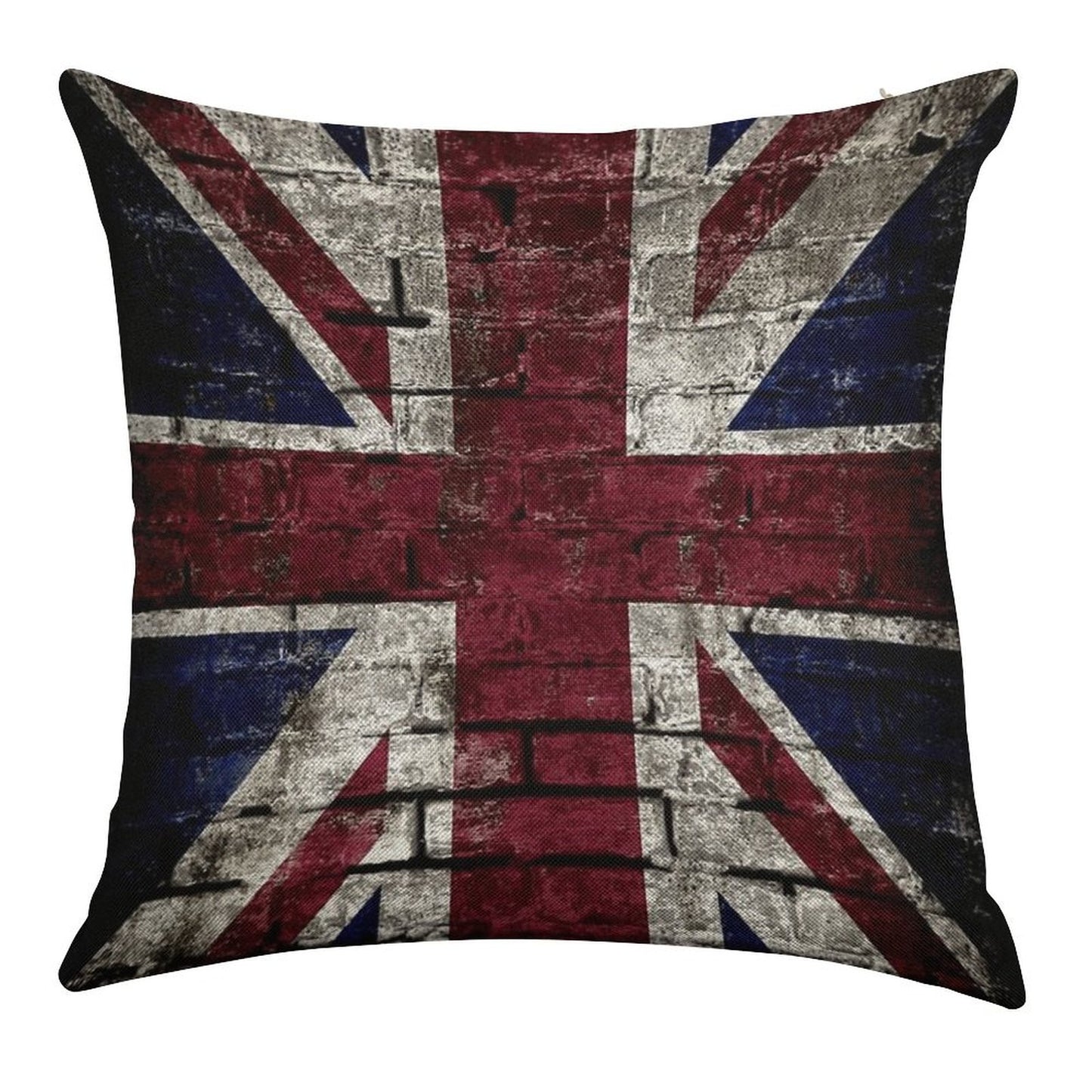 Grunge UK Flag, Great Britain, Punk Style Distressed Wall Linen Throw Pillow Cover