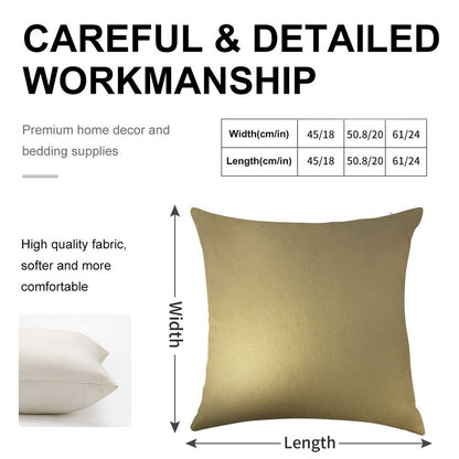 Metallic Gold Linen Throw Pillow Cover