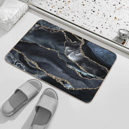 Night Masculine Marble Landscapes Bath Mat