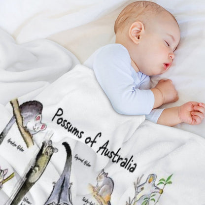 Possums of Australia (with Names) Throw Blanket