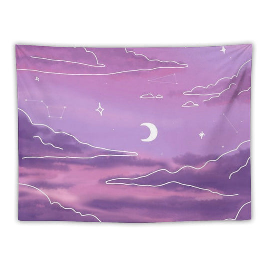 Purple Sunset View Tapestry