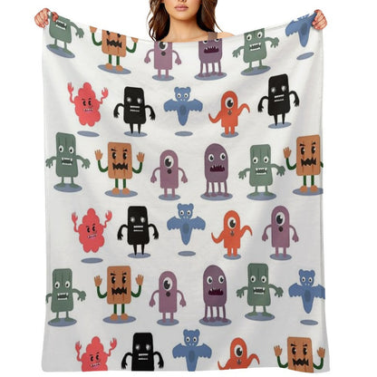 Monster Collection Pattern Throw Blanket