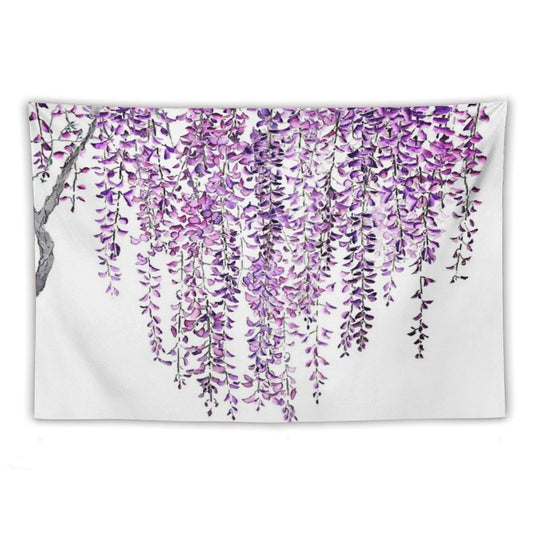 Hand Painted Purple Wisteria  in Bloom Tapestry