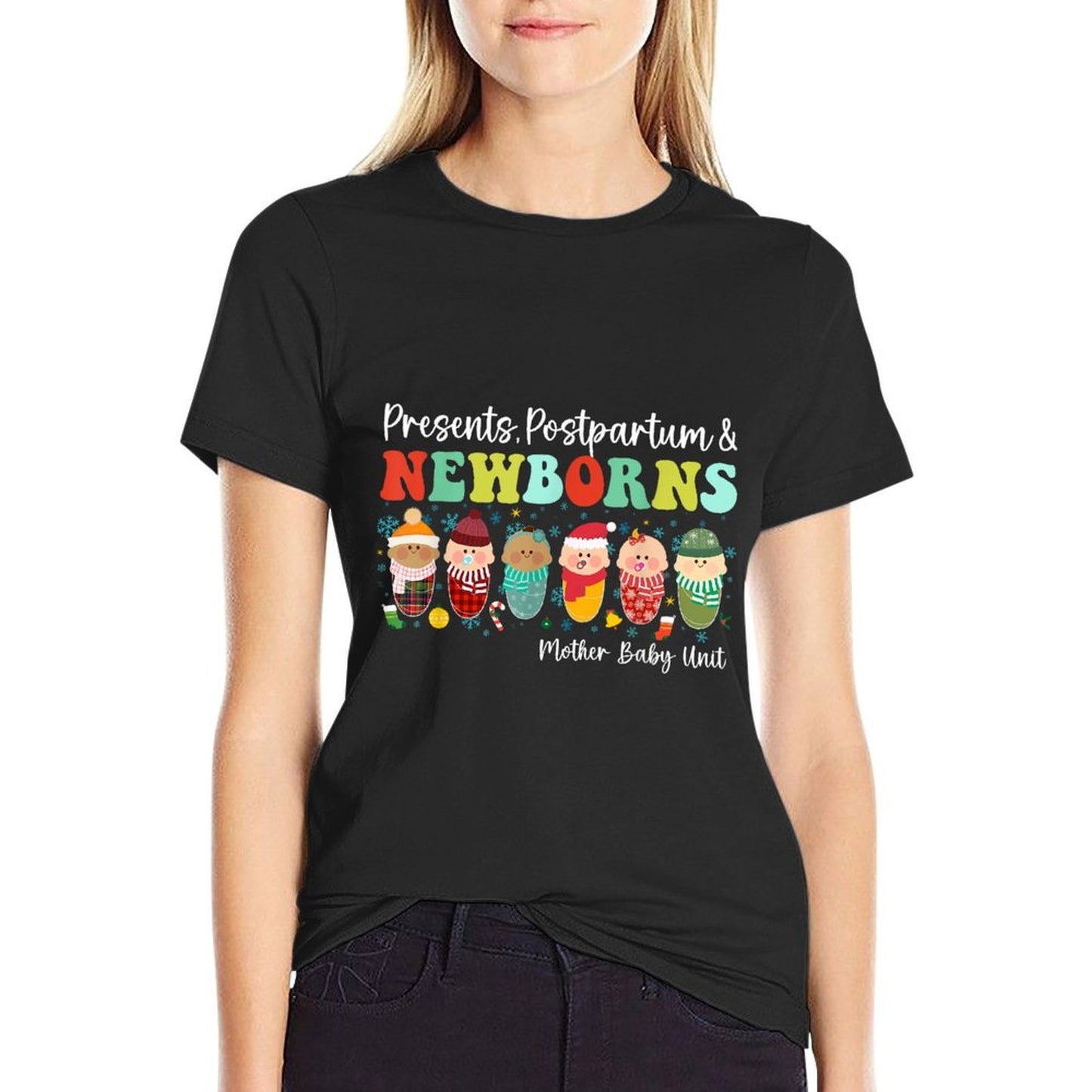 Presents Postpartum  Newborns Mother Baby Nurse Christmas  Relaxed-fit T-Shirt