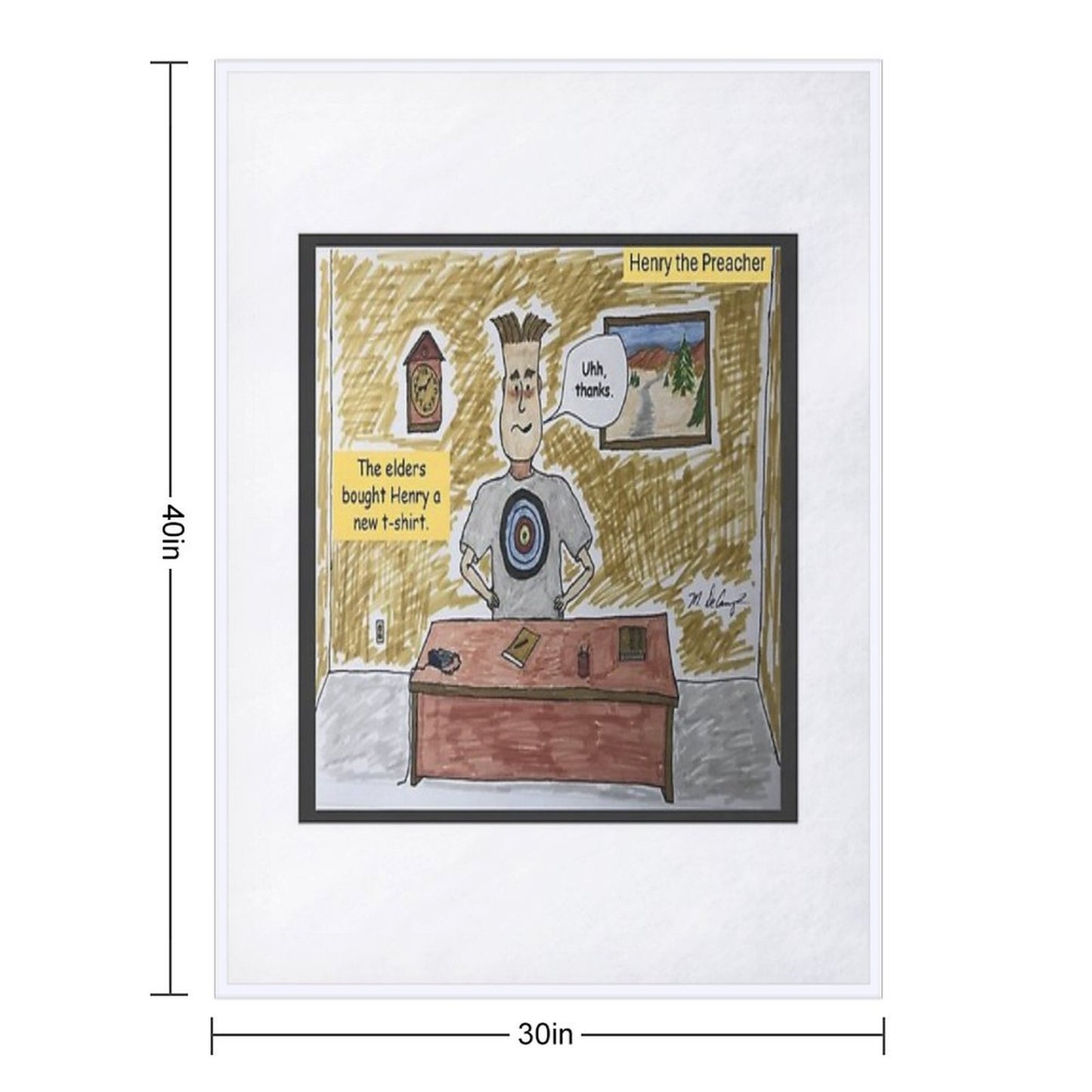 Henry The Preacher with The T-Shirt Bullseye Throw Blanket