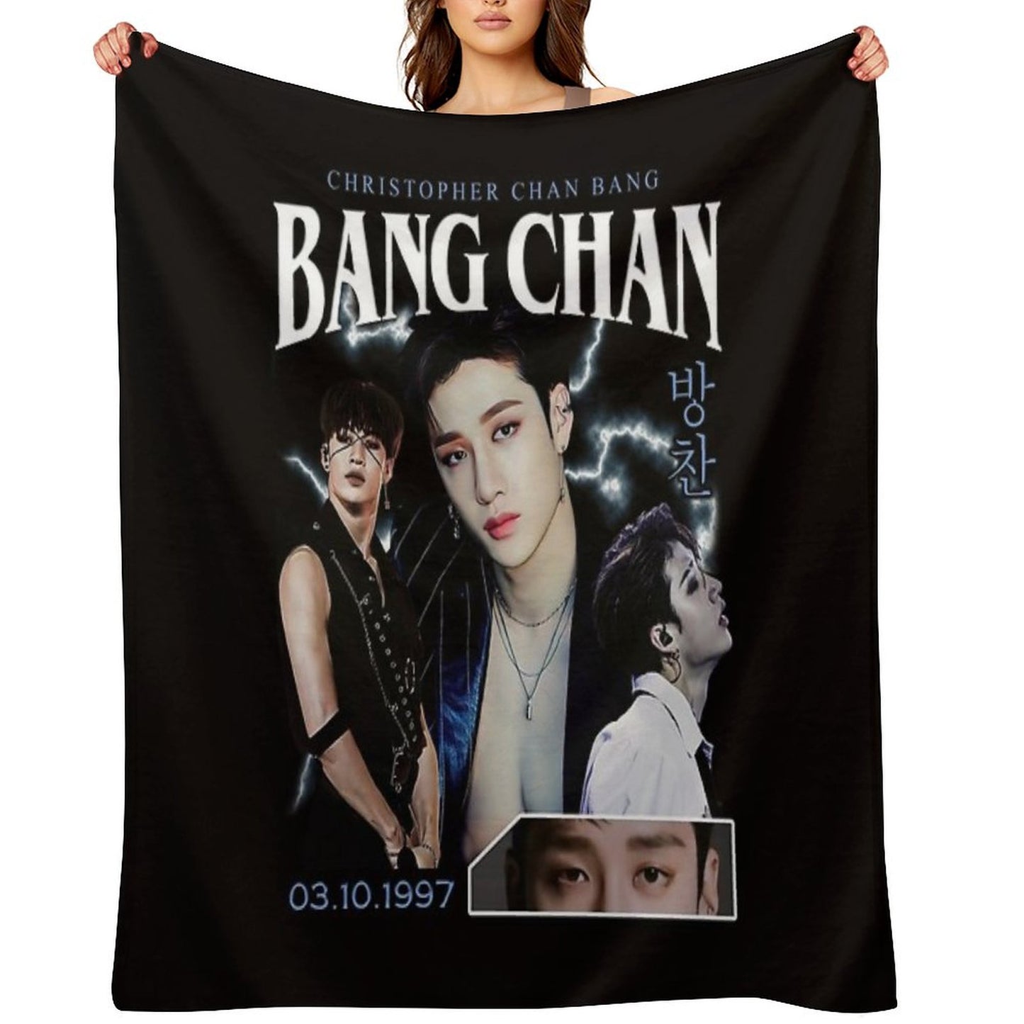 Bang Chan Shirt Vintage 90 Retro T Shirt Tee Throw Blanket