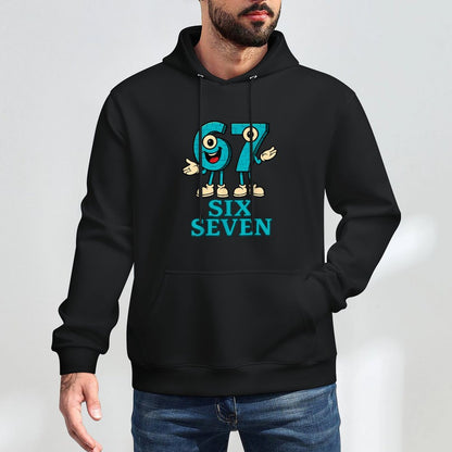67 Six Seven 6-7 - Funny Italian Brainrot Kids Gaming Meme Cotton-Polyester Blend Hoodie
