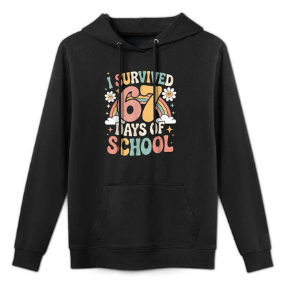 I Survived 67 Days of School - Funny Teachers Students Meme Moisture-Wicking Hoodie