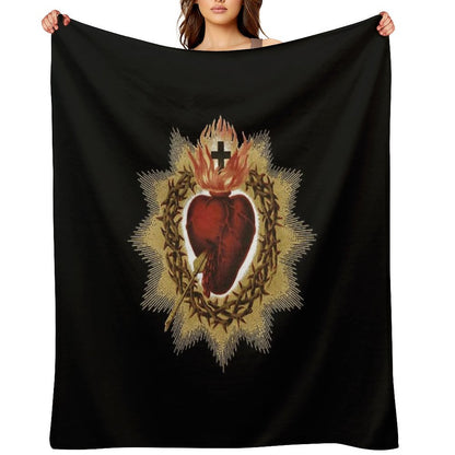 Sacred Heart of Jesus Catholic Throw Blanket