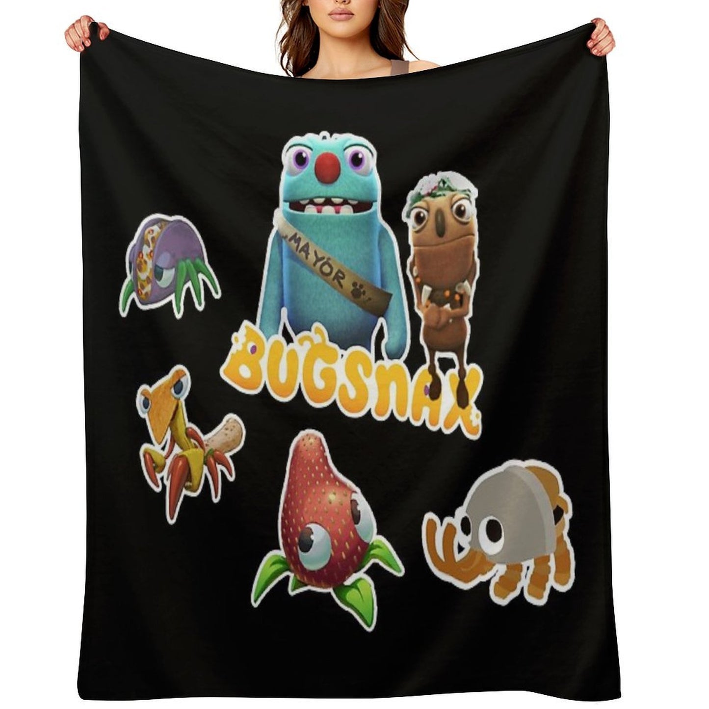 Bugsnax Fan Art Pack  Bugsnax Grumps And BugSnax Characters Bugsnax Mayor Filbo Throw Blanket