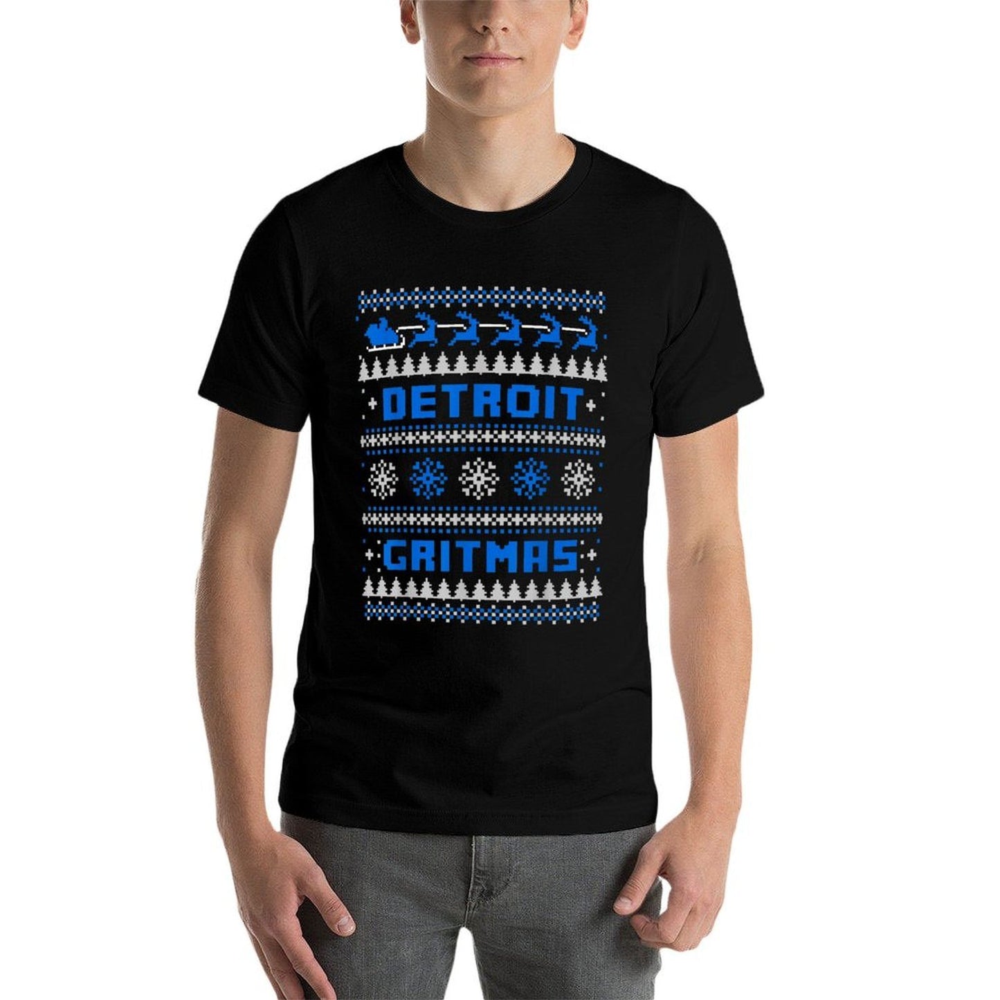 DETROIT MICHIGAN UGLY CHRISTMAS SWEATER PARTY 313  Classic T-Shirt