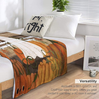 There's A Ghost in The Pumpkins Patch Again... Throw Blanket