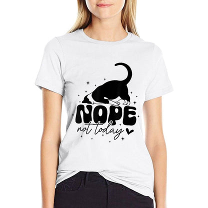 Nope Not Today  Ribbed Collar T-Shirt