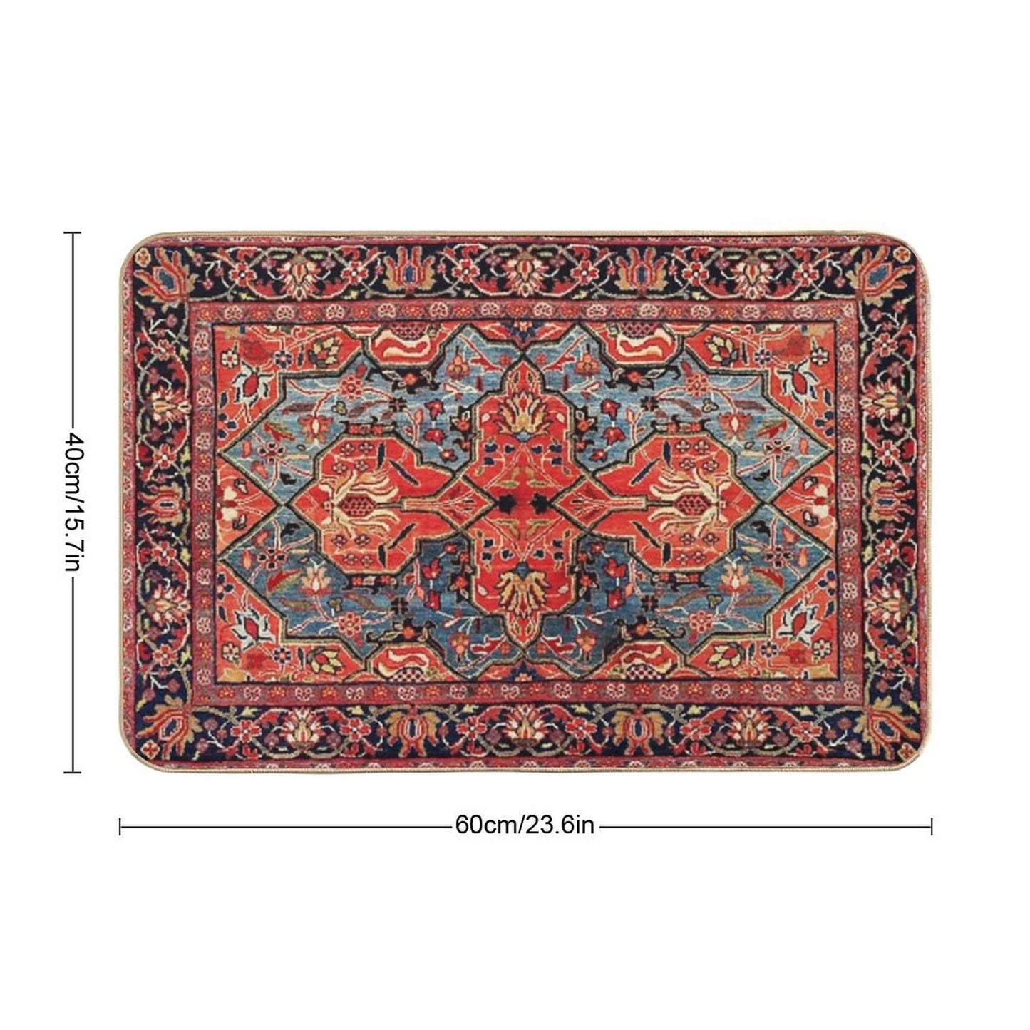 Kashan Poshti Central Persian Rug Print Bath Mat