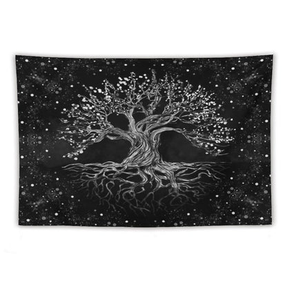 Tree of Life Drawing Black And White Tapestry