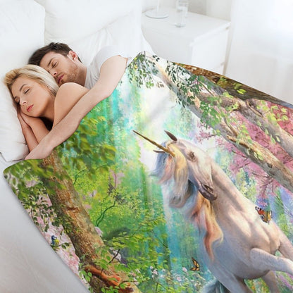Unicorn Enchanted Forest Throw Blanket