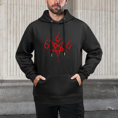 Devil Satan Satanic 666 Pentagram Occult Horror Halloween Kangaroo Pocket Hoodie