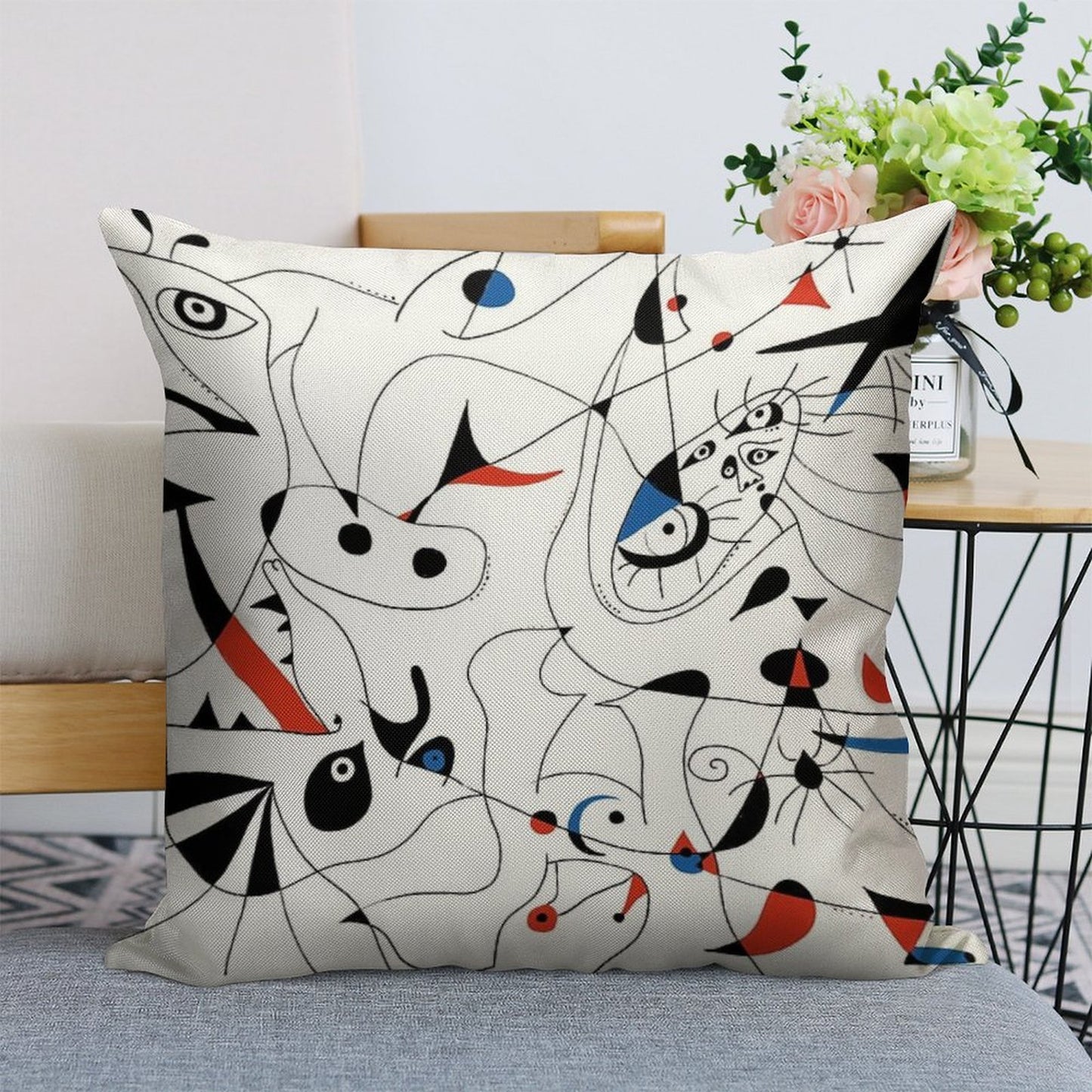 Joan Mirò #5 Linen Throw Pillow Cover